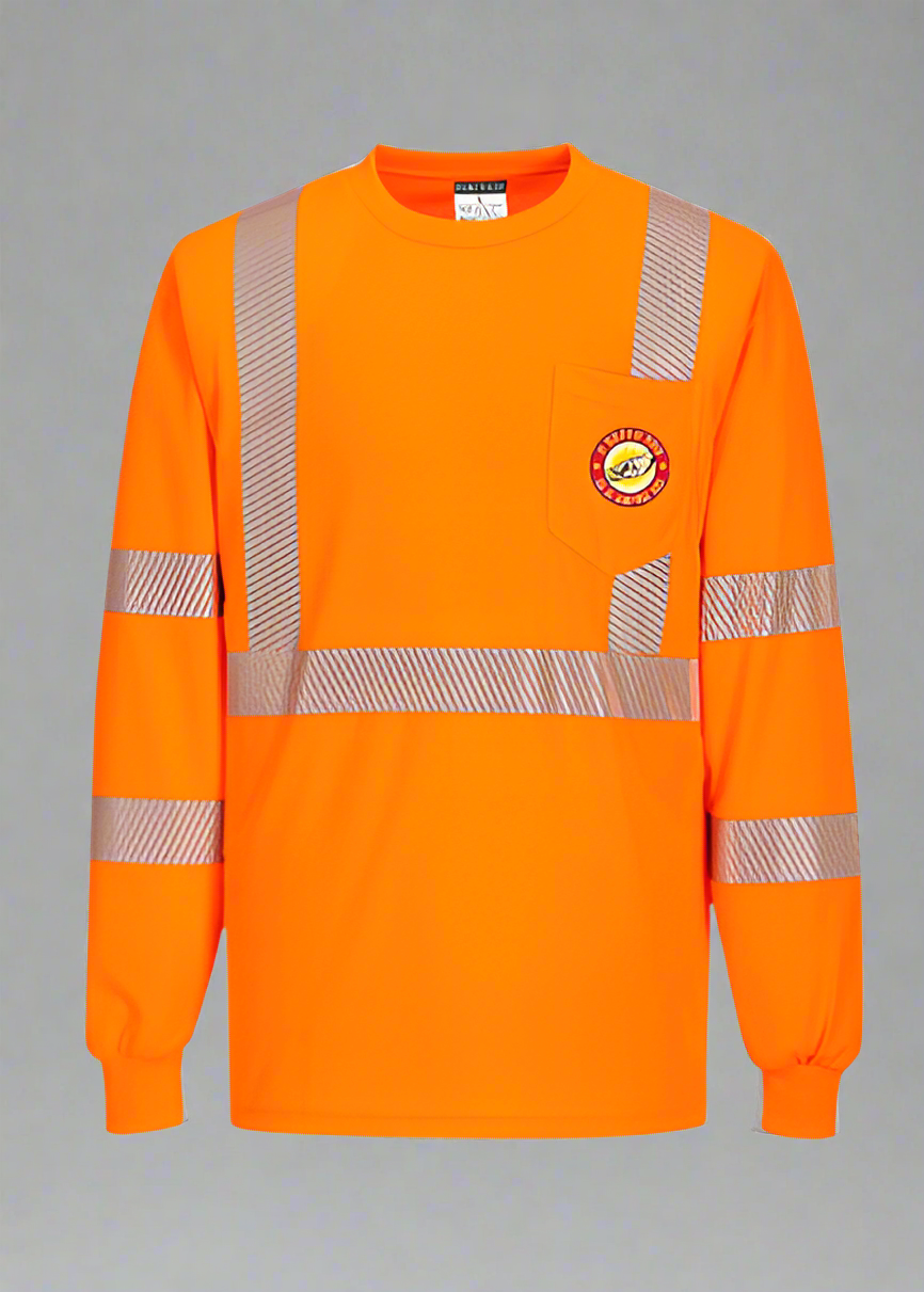 DTF Print Hi-Vis Segmented Tape T-Shirt Long Sleeve  #404947