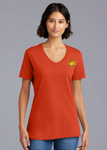 DTF Print Women's Core Cotton V-Neck Tee #404887-D