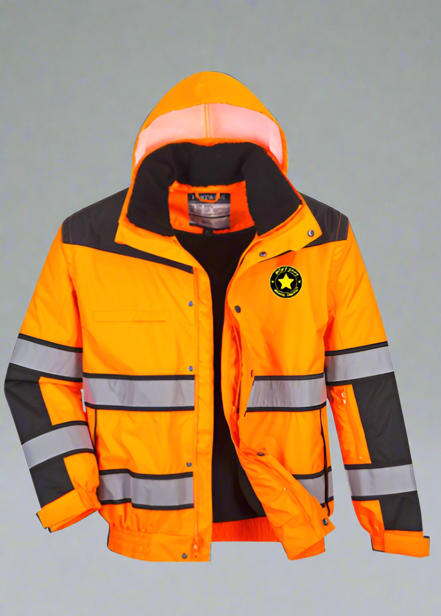 Embroidered Hi-Vis 3-in-1 Contrast Winter Bomber Jacket #404916