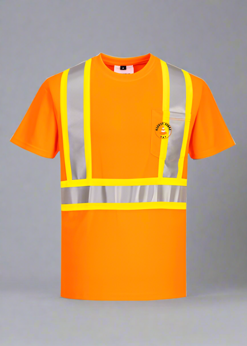 DTF Print Hi-Vis XBack Contrast T-Shirt Short Sleeve  #404944