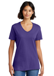 DTF Print Women's Core Cotton V-Neck Tee #404887-D