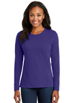 DTF Print Women's Core Cotton Long Sleeve Tee #401155-D