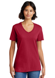 DTF Print Women's Core Cotton V-Neck Tee #404887-D