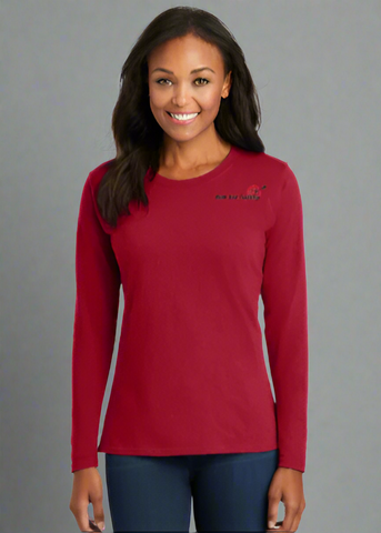 DTF Print Women's Core Cotton Long Sleeve Tee #401155-D