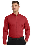 Embroidered  Long Sleeve Carefree Poplin Shirt  #401335
