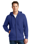 Embroidered Men's Super Heavyweight Full-Zip Hooded Sweatshirt #404798