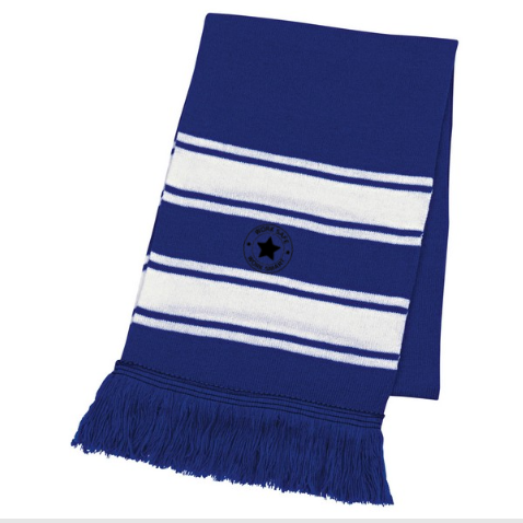 Two-Tone Knit Scarf with Fringe - #400894
