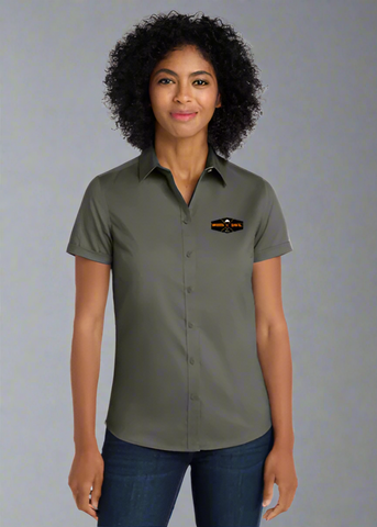 Embroidered Women's Short Sleeve SuperPro Twill Shirt  #404804
