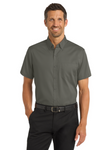 Embroidered Men's Short Sleeve SuperPro Twill Shirt  #404803