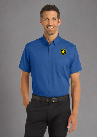 Embroidered Men's Short Sleeve SuperPro Twill Shirt  #404803