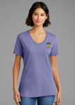 DTF Print Women's Core Cotton V-Neck Tee #404887-L