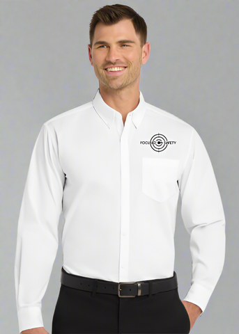 Embroidered  Long Sleeve Carefree Poplin Shirt  #401335