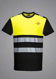 DTF Print Hi-Vis PW3 Cotton Comfort Class 1 T-Shirt Short Sleeve  #404949