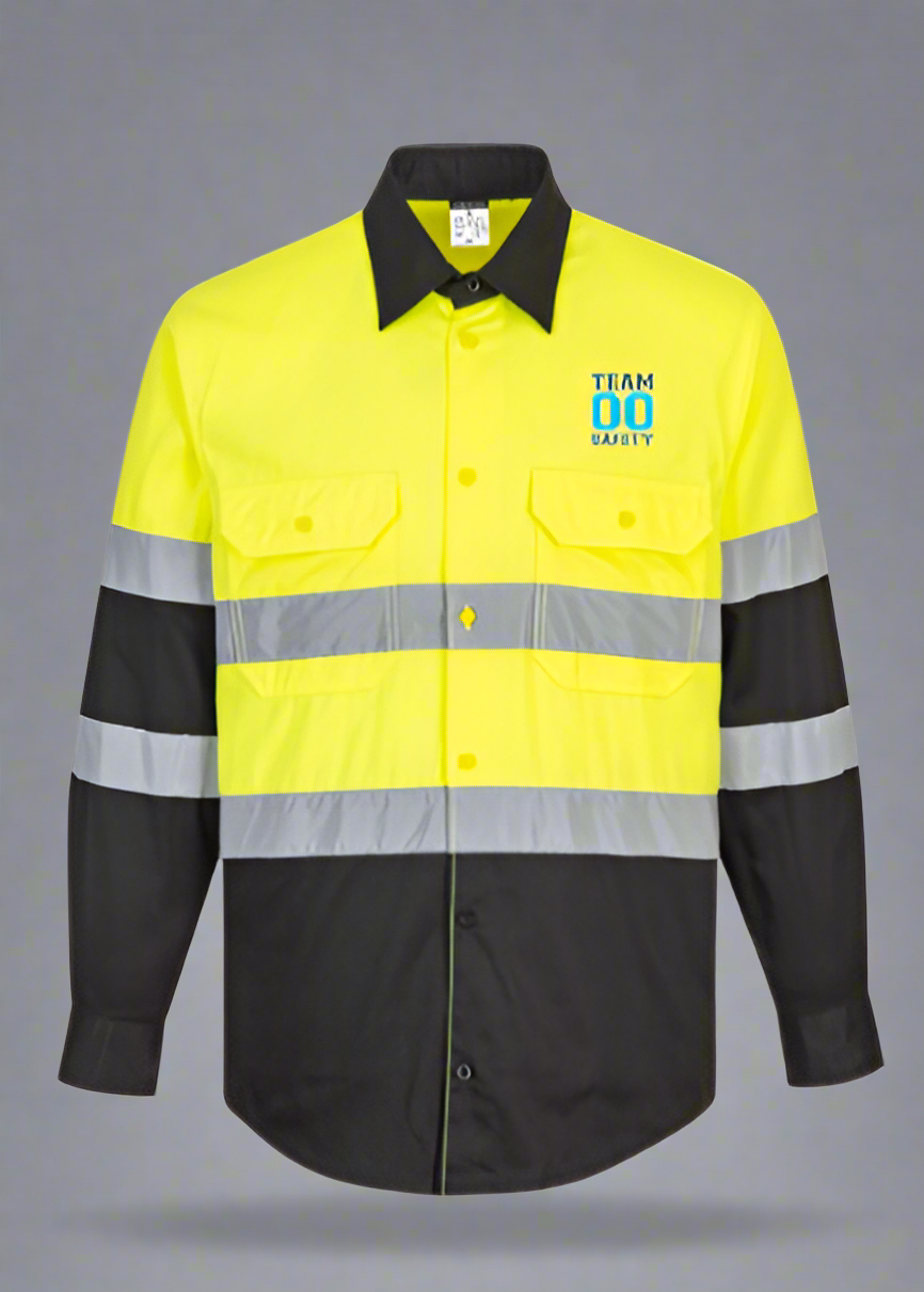 Embroidered Hi-Vis Contrast Shirt Long Sleeve #404930