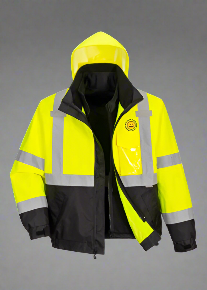 Embroidered Hi-Vis 3-in-1 Contrast Premium Bomber Jacket #404914