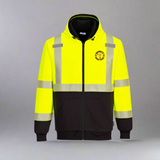 Embroidered Hi-Vis Contrast Zipped Winter Hoodie #404897