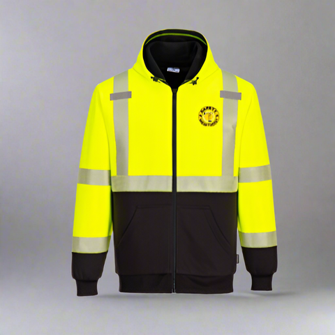 Embroidered Hi-Vis Contrast Zipped Winter Hoodie #404897