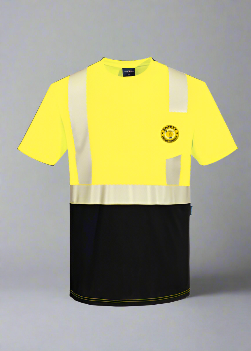 DTF Print Hi-Vis  Segmented Tape Contrast T-Shirt Short Sleeve  #404941