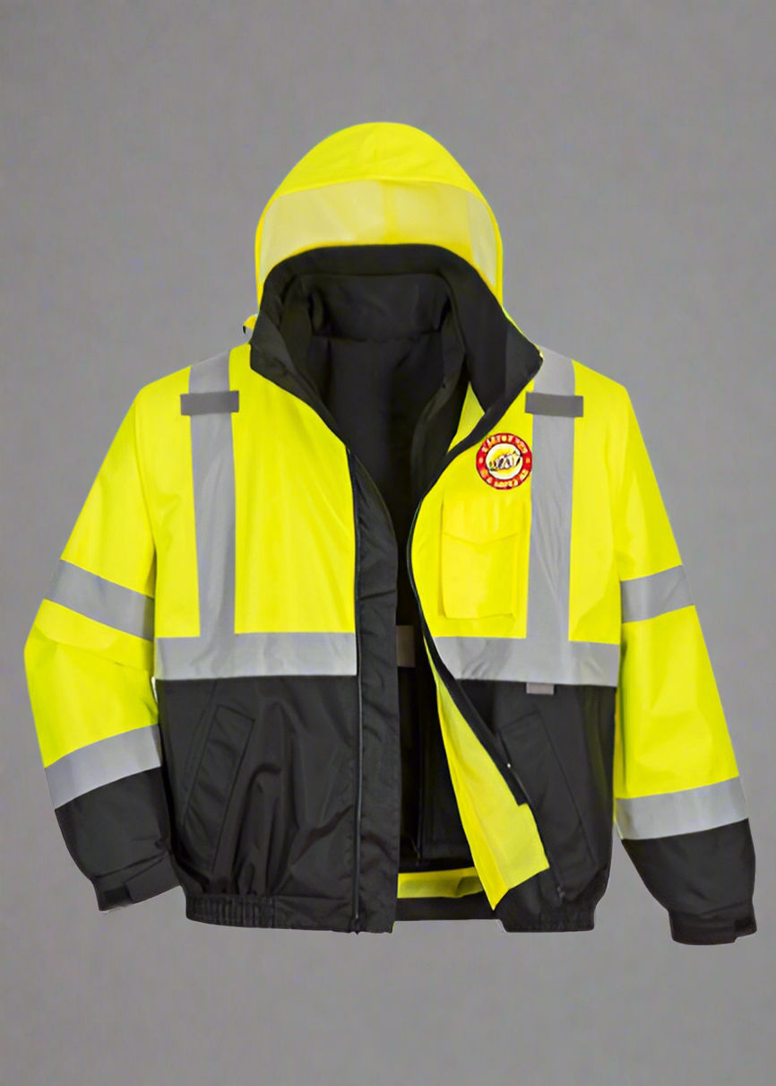 Embroidered Hi-Vis 3-in-1 Contrast Premium Bomber Jacket TALL #404922