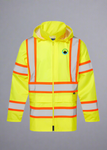 Embroidered Hi-Vis X Back Contrast Tape Rain Jacket #404925