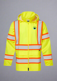 Embroidered Hi-Vis X Back Contrast Tape Rain Jacket #404925