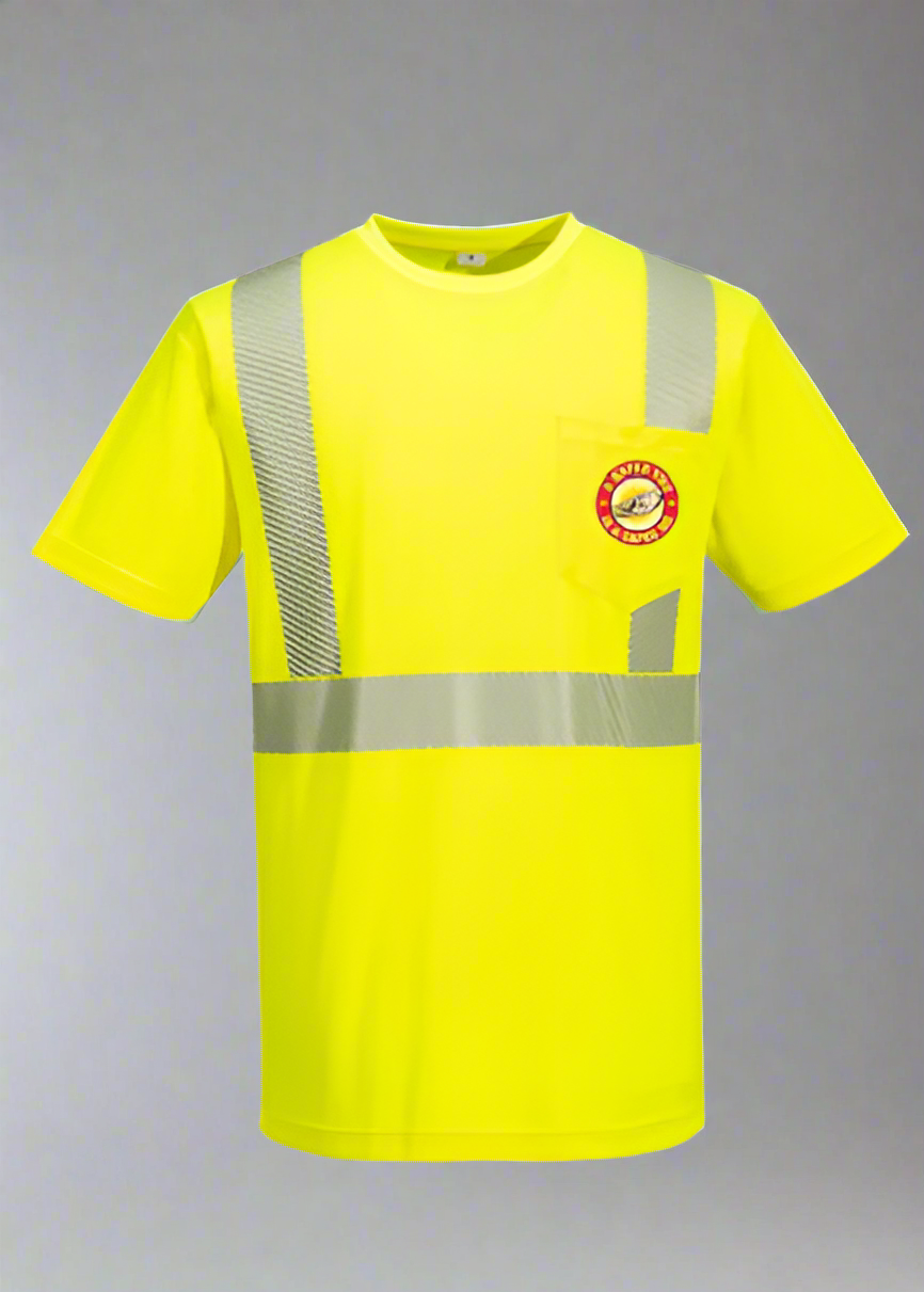 DTF Print Hi-Vis Lightweight Short Sleeve T-Shirt Segmented Tape  #404940