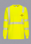 DTF Print Hi-Vis Segmented Tape T-Shirt Long Sleeve  #404947