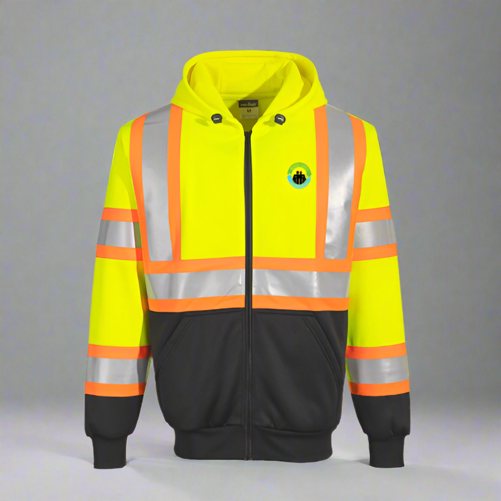 Embroidered Hi-Vis Kansas Contrast Zipped Hoodie #404901