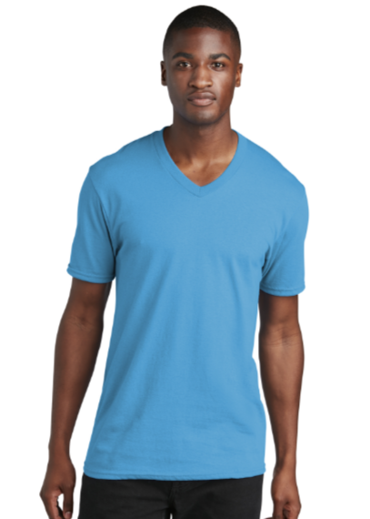DTF Print Men's Core Cotton V-Neck Short Sleeve Tee #404366