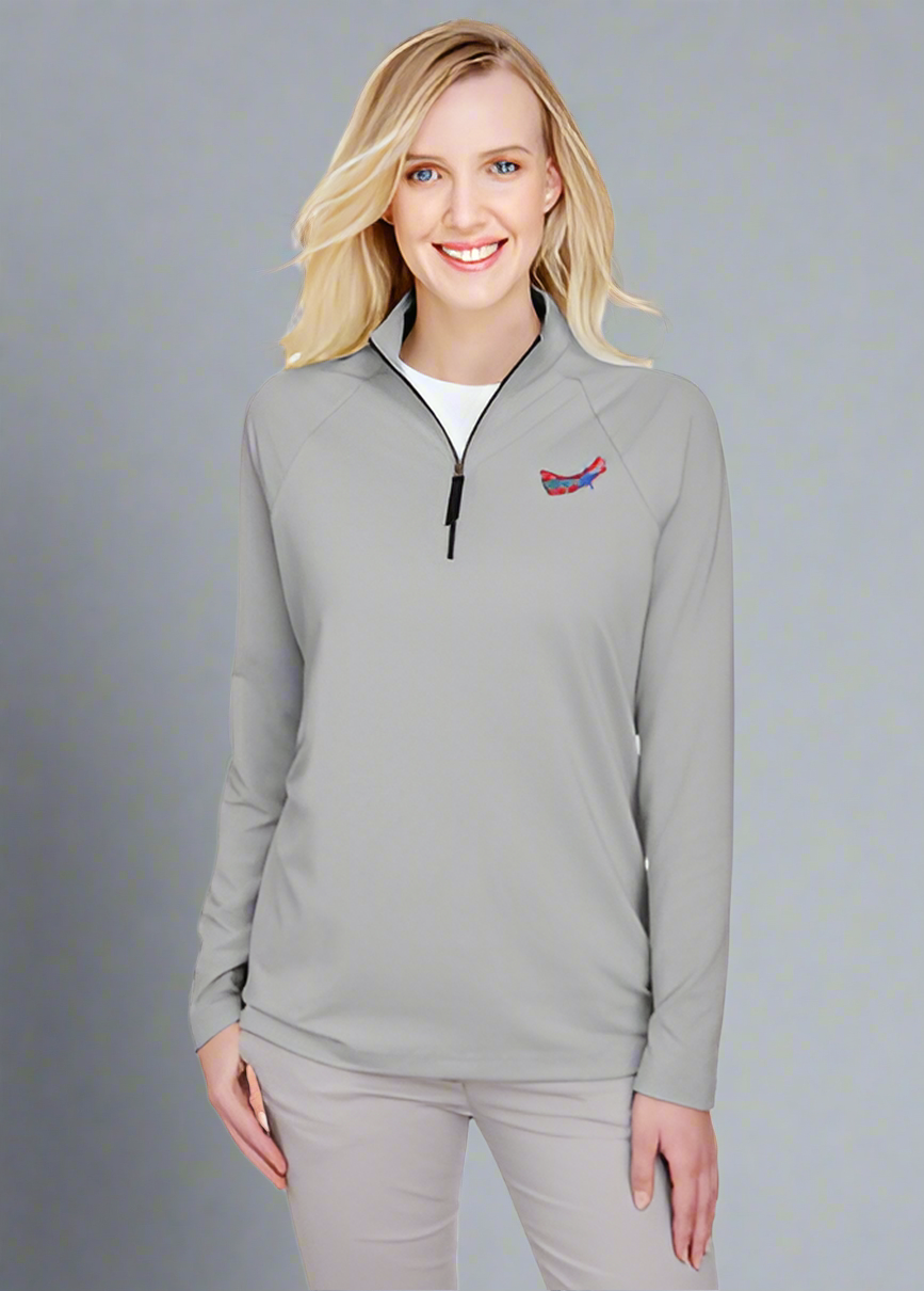 Embroidered Ladies Micro-Stripe Quarter-Zip with VPP OSHA Logo #403247 ...