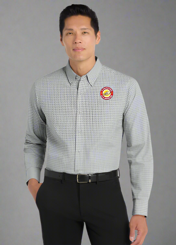 Embroidered Men's Plaid Pattern Easy Care Shirt  #404834