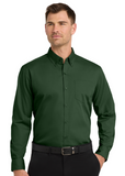 Embroidered  Long Sleeve Carefree Poplin Shirt  #401335
