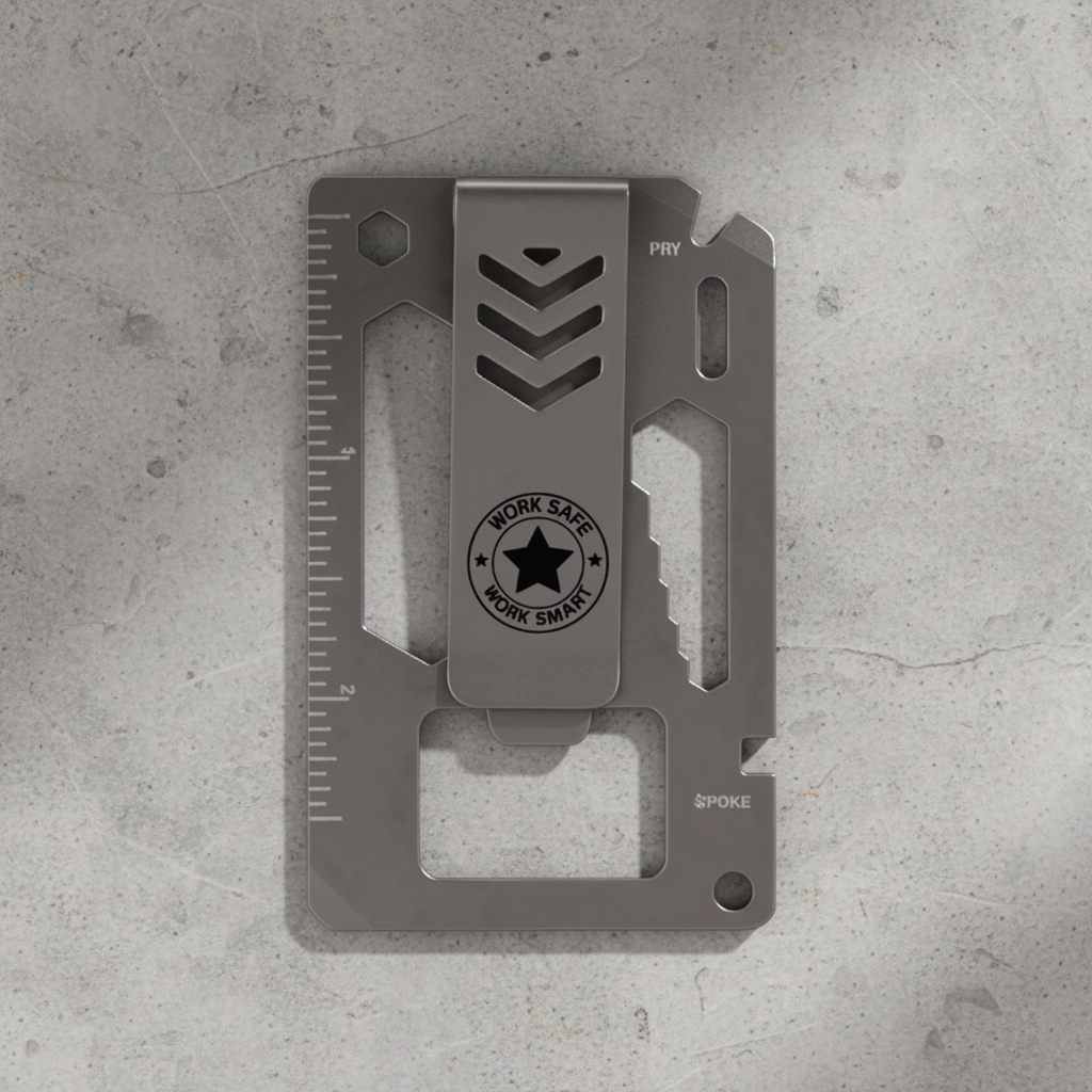 BRIDGER 9-in-1 Laser Engraved Money Clip Multitool WSWS logo  - #403935-1