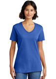 DTF Print Women's Core Cotton V-Neck Tee #404887-D