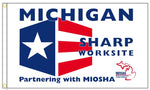 Michigan MIOSHA Sharp Worksite Flag Single Sided - #404340