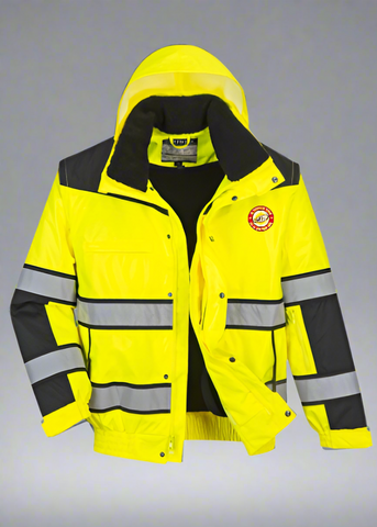 Embroidered Hi-Vis 3-in-1 Contrast Winter Bomber Jacket #404916