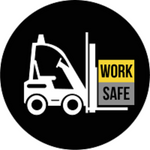 Forklift Safety Round Hard Hat Decal Full Color - #403979