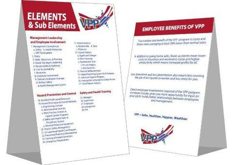 Elements and Employee Benefits of VPP Table Tent - #400390