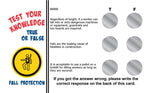 Fall Protection True/False Knowledge Card Package - #402697