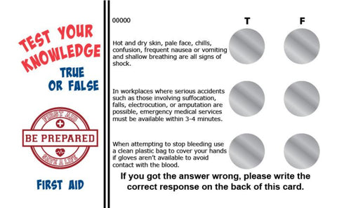 First Aid True/False Knowledge Card Package - #402699