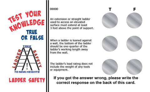 Ladder Safety True/False Knowledge Card Package - #402704