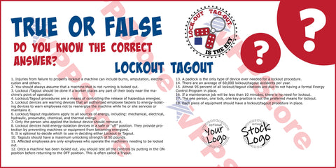 True False Lockout/Tagout Safety Banner - #402705B