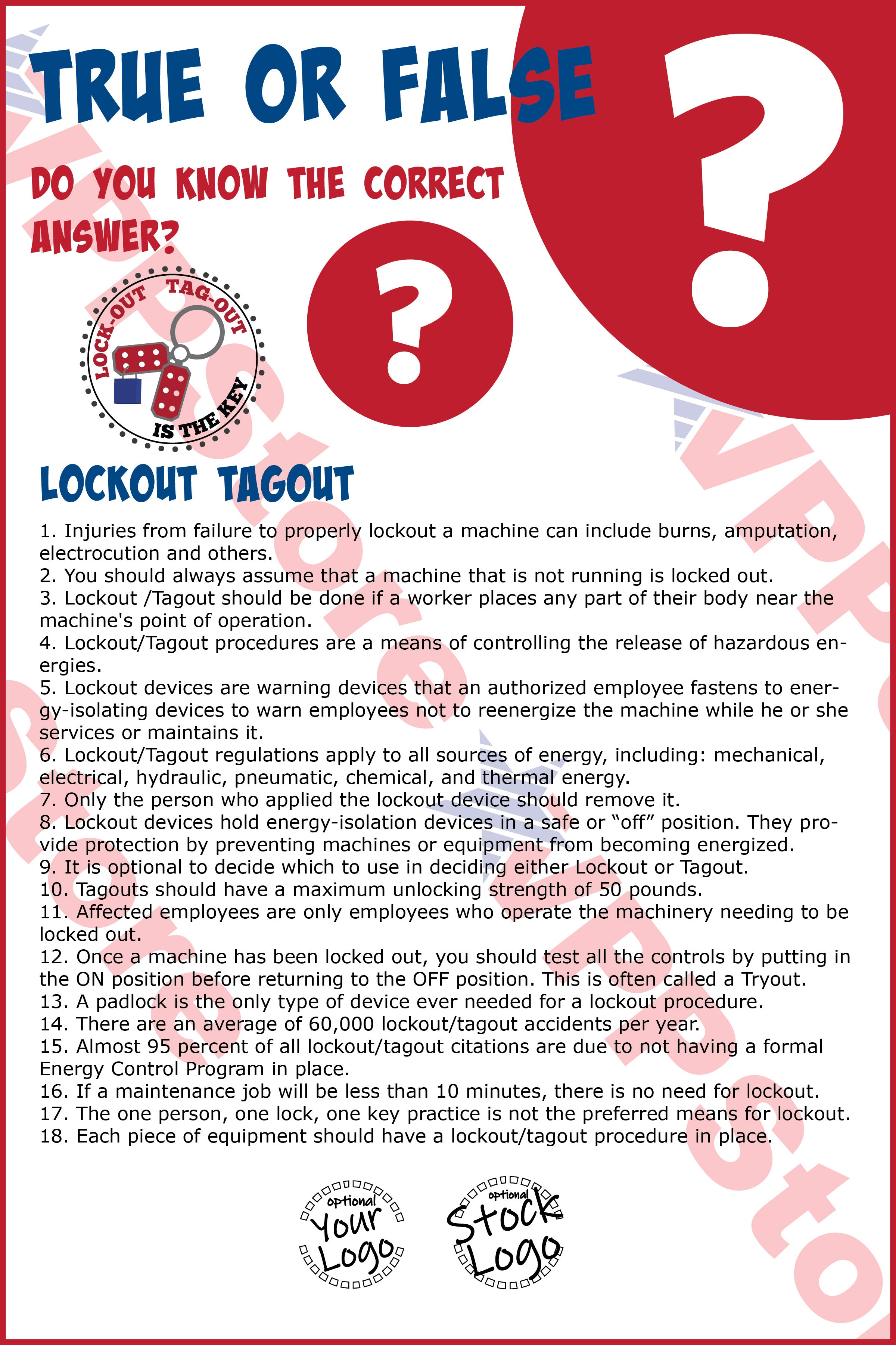 True False Lockout/Tagout Poster - #402705P – VPPStore