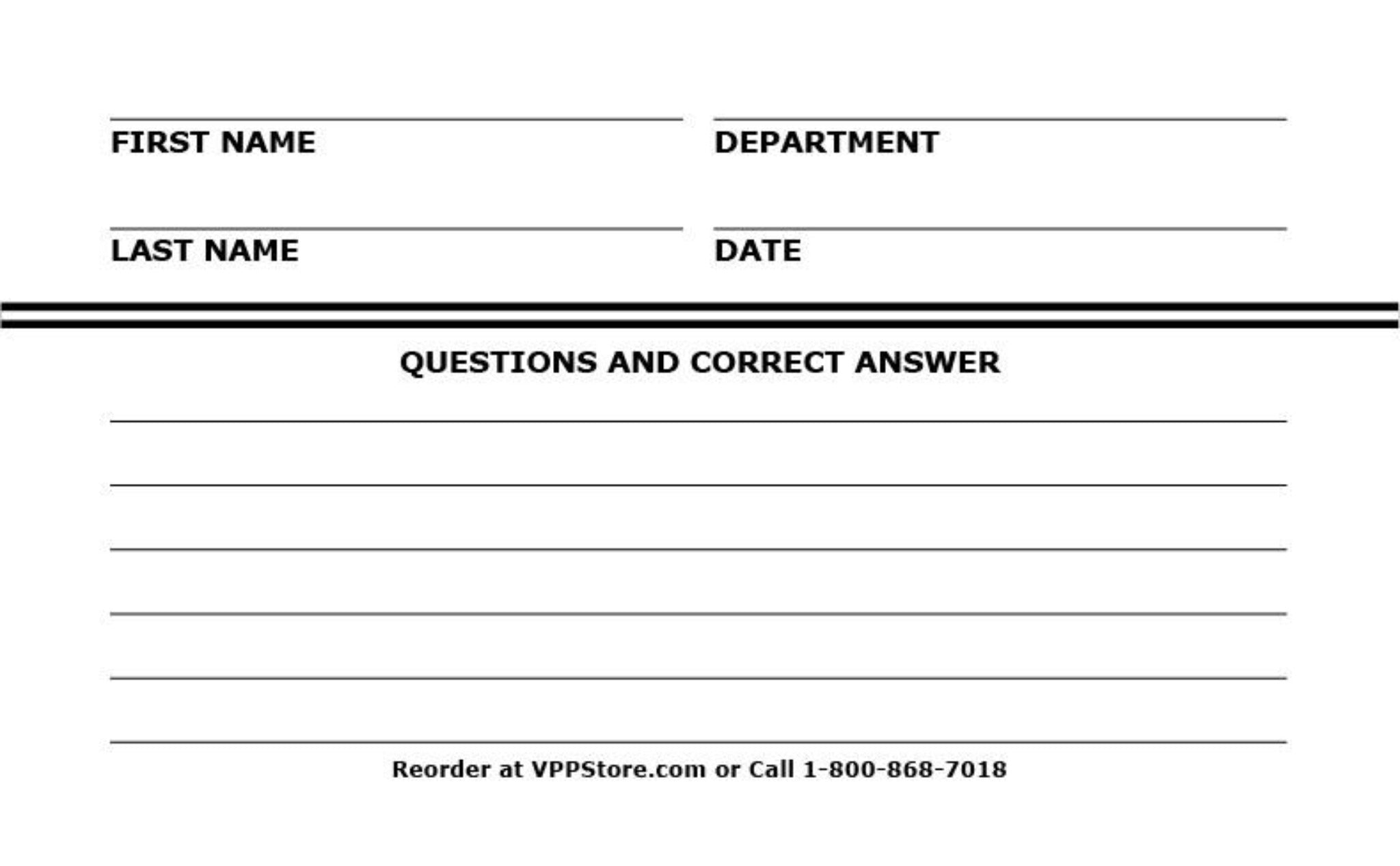 Respiratory Protection True/False Knowledge Card Package - #402708