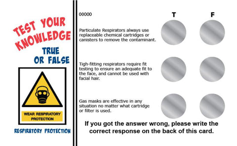 Respiratory Protection True/False Knowledge Card Package - #402708