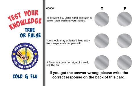 Cold and Flu Season True/False Knowledge Card Package - #402711
