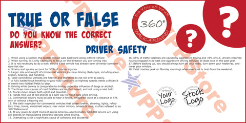 True False Driver Safety 360 Walk Around Banner - #402732B