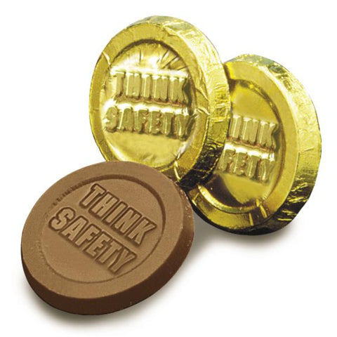 Think Safety Chocolate Coin (Case of 250) - #403232