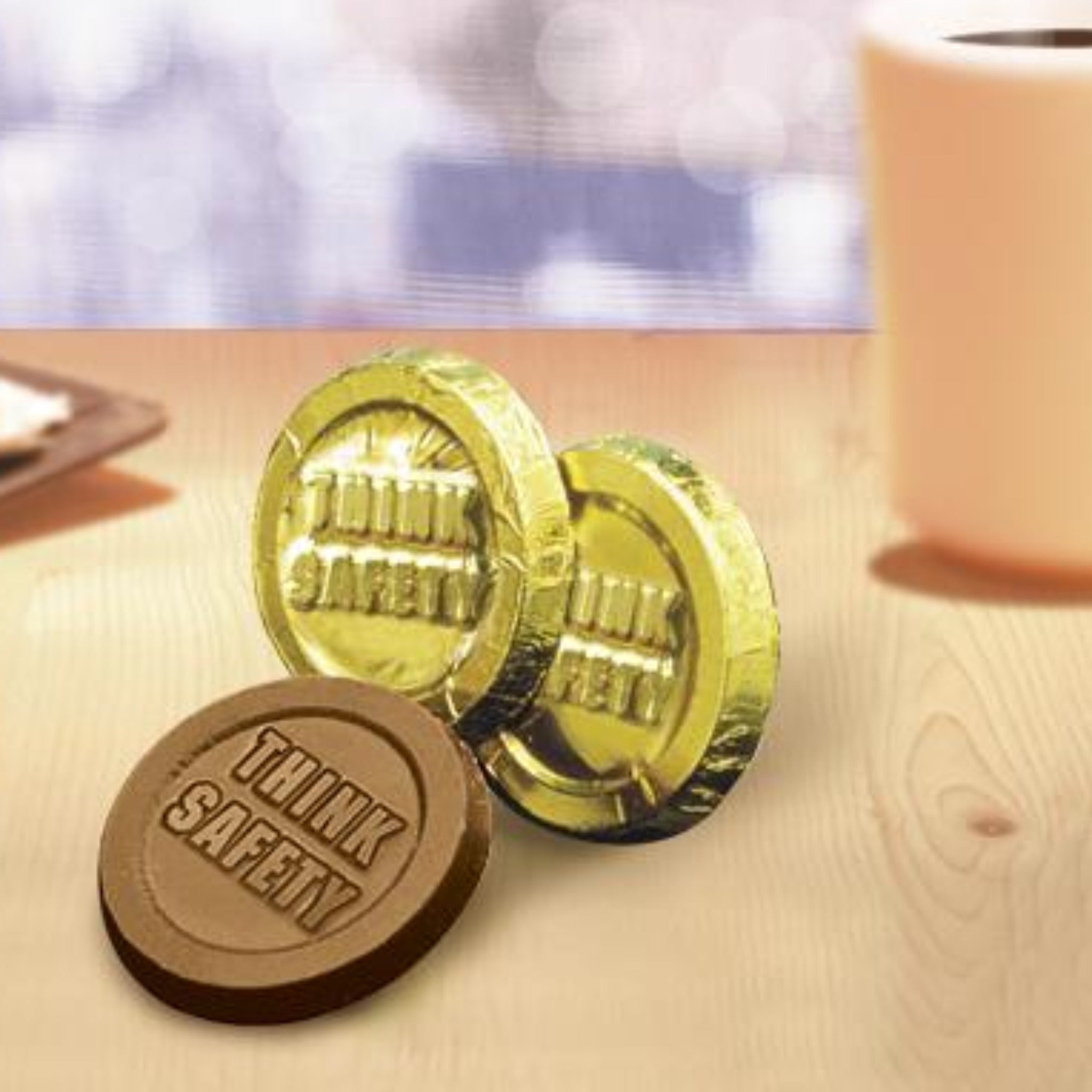 Think Safety Chocolate Coin (Case of 250) - #403232