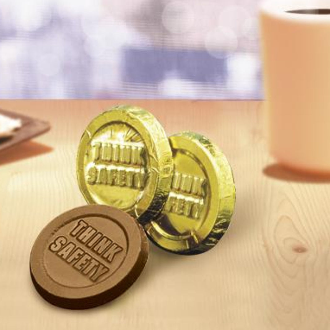 Think Safety Chocolate Coin (Case of 250) - #403232